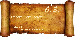 Orosz Sándor névjegykártya