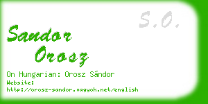 sandor orosz business card