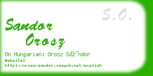 sandor orosz business card